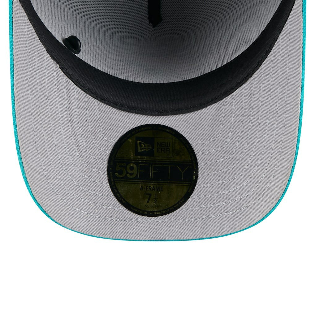 Miami Dolphins New Era 2025 NFL Draft On Stage A-Frame 59FIFTY Fitted Hat Black/Aqua | NFL