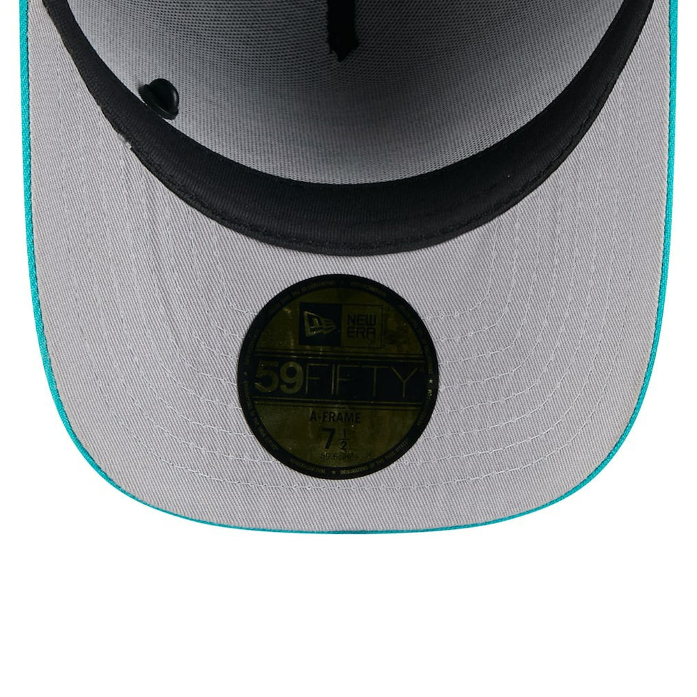 Miami Dolphins New Era 2025 NFL Draft On Stage A-Frame 59FIFTY Fitted Hat Black/Aqua | NFL