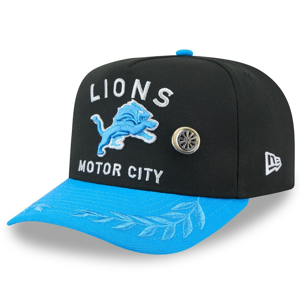Detroit Lions New Era 2025 NFL Draft On Stage A-Frame 59FIFTY Fitted Hat Black/Blue | NFL