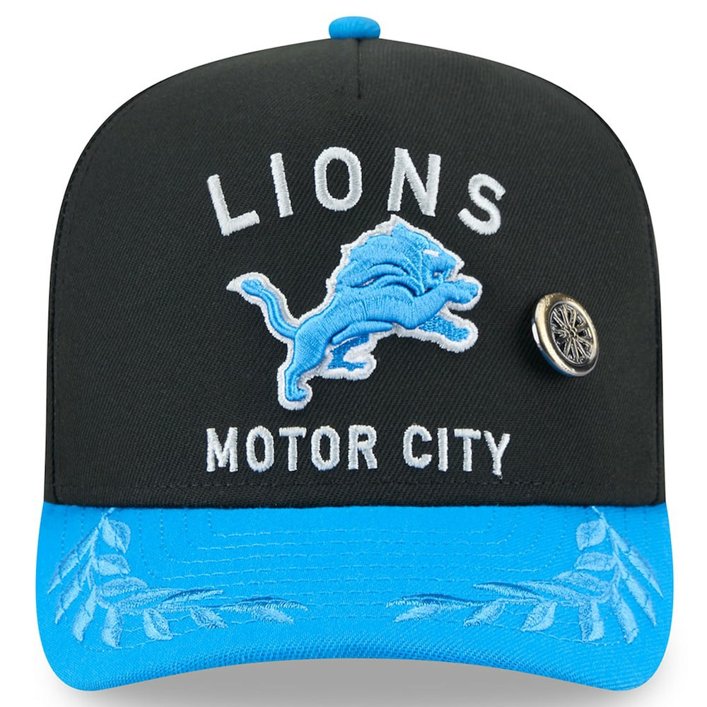 Detroit Lions New Era 2025 NFL Draft On Stage A-Frame 59FIFTY Fitted Hat Black/Blue | NFL
