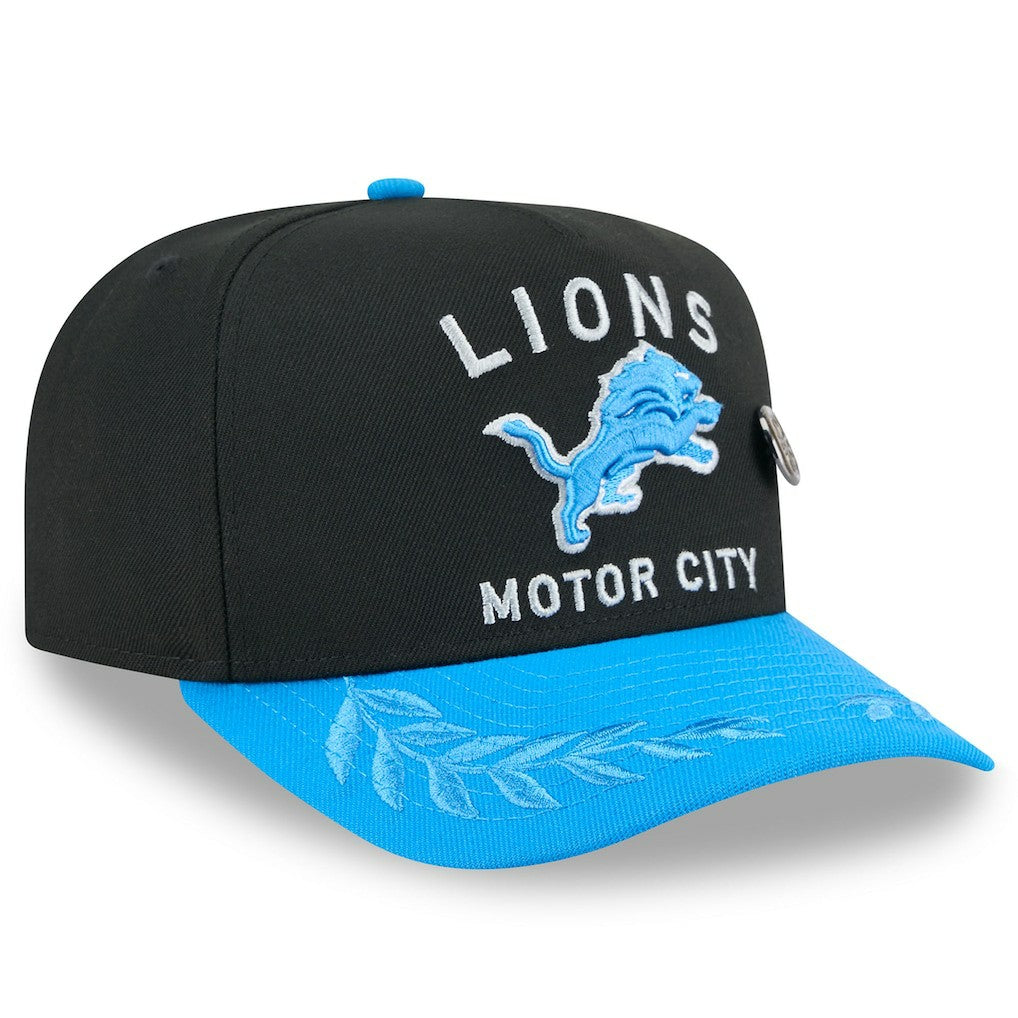 Detroit Lions New Era 2025 NFL Draft On Stage A-Frame 59FIFTY Fitted Hat Black/Blue | NFL
