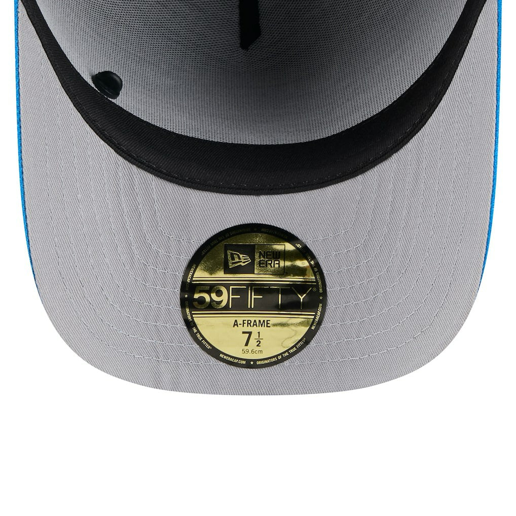Detroit Lions New Era 2025 NFL Draft On Stage A-Frame 59FIFTY Fitted Hat Black/Blue | NFL