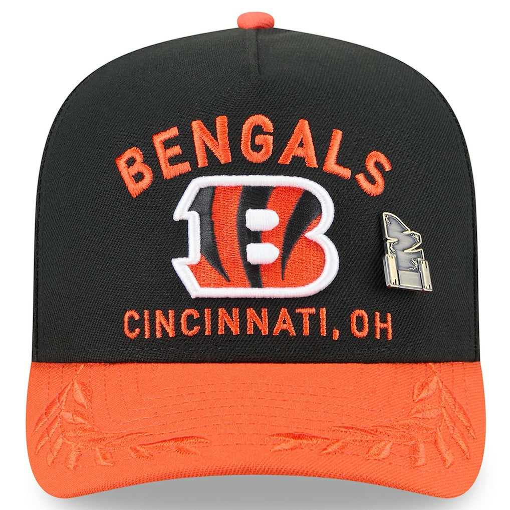 Cincinnati Bengals New Era 2025 NFL Draft On Stage A-Frame 59FIFTY Fitted Hat Black/Orange | NFL