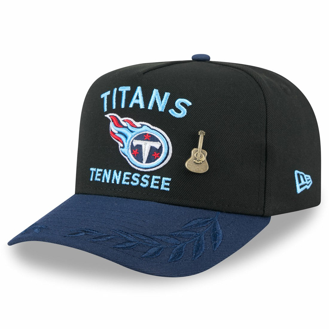 Tennessee Titans New Era 2025 NFL Draft On Stage A-Frame 59FIFTY Fitted Hat Black/Navy | NFL