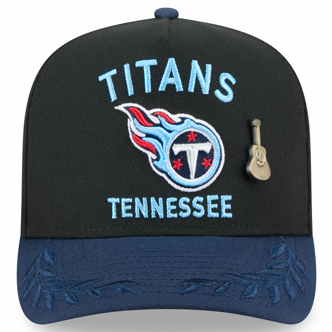 Tennessee Titans New Era 2025 NFL Draft On Stage A-Frame 59FIFTY Fitted Hat Black/Navy | NFL
