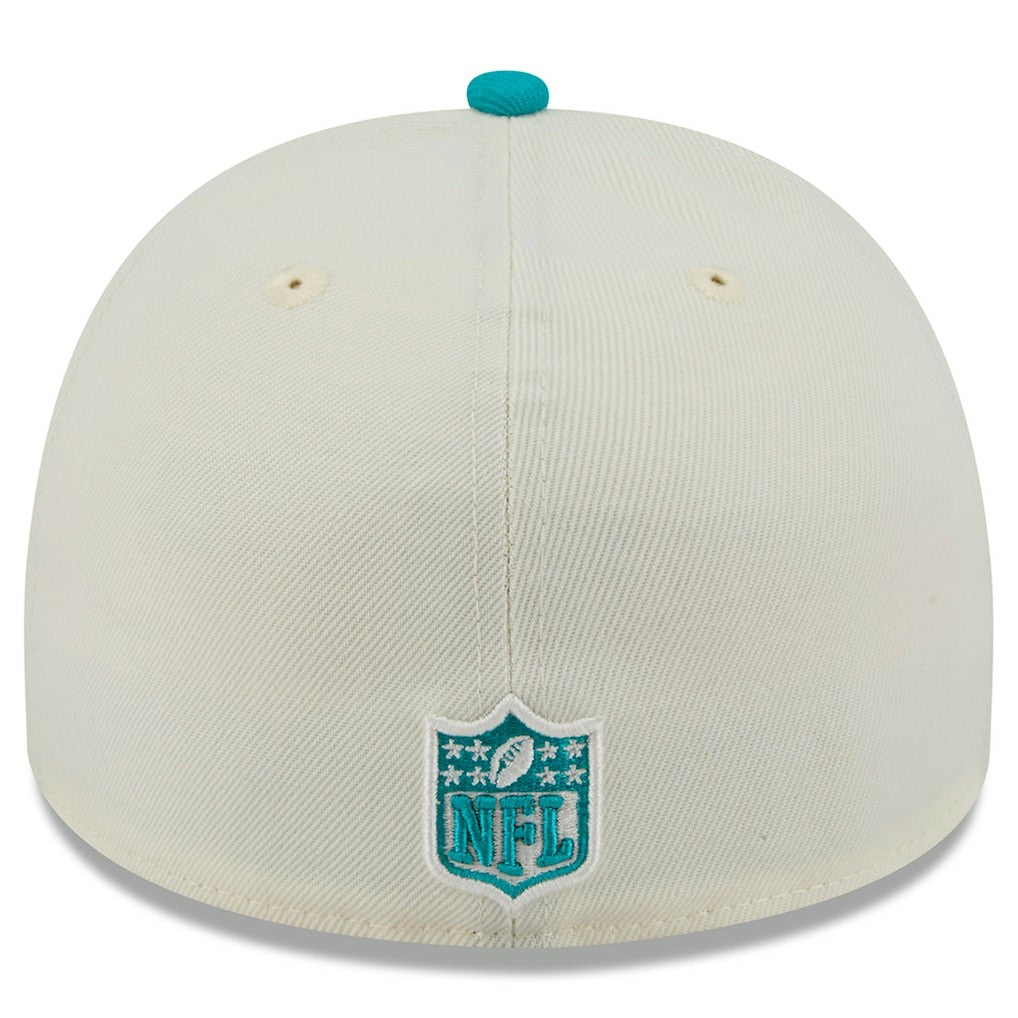Miami Dolphins New Era 2025 NFL Draft A-Frame 59FIFTY Fitted Hat Cream/Aqua | NFL