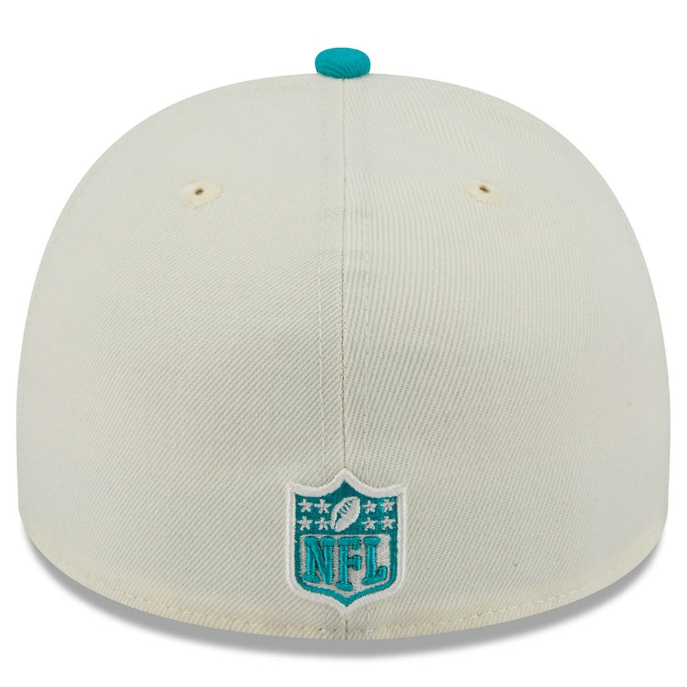 Miami Dolphins New Era 2025 NFL Draft A-Frame 59FIFTY Fitted Hat Cream/Aqua | NFL