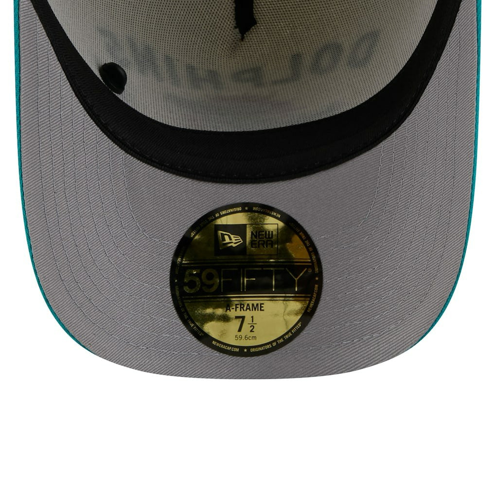 Miami Dolphins New Era 2025 NFL Draft A-Frame 59FIFTY Fitted Hat Cream/Aqua | NFL
