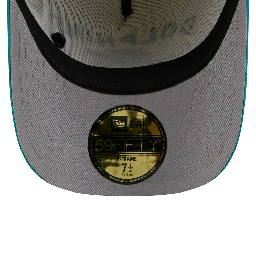 Miami Dolphins New Era 2025 NFL Draft A-Frame 59FIFTY Fitted Hat Cream/Aqua | NFL