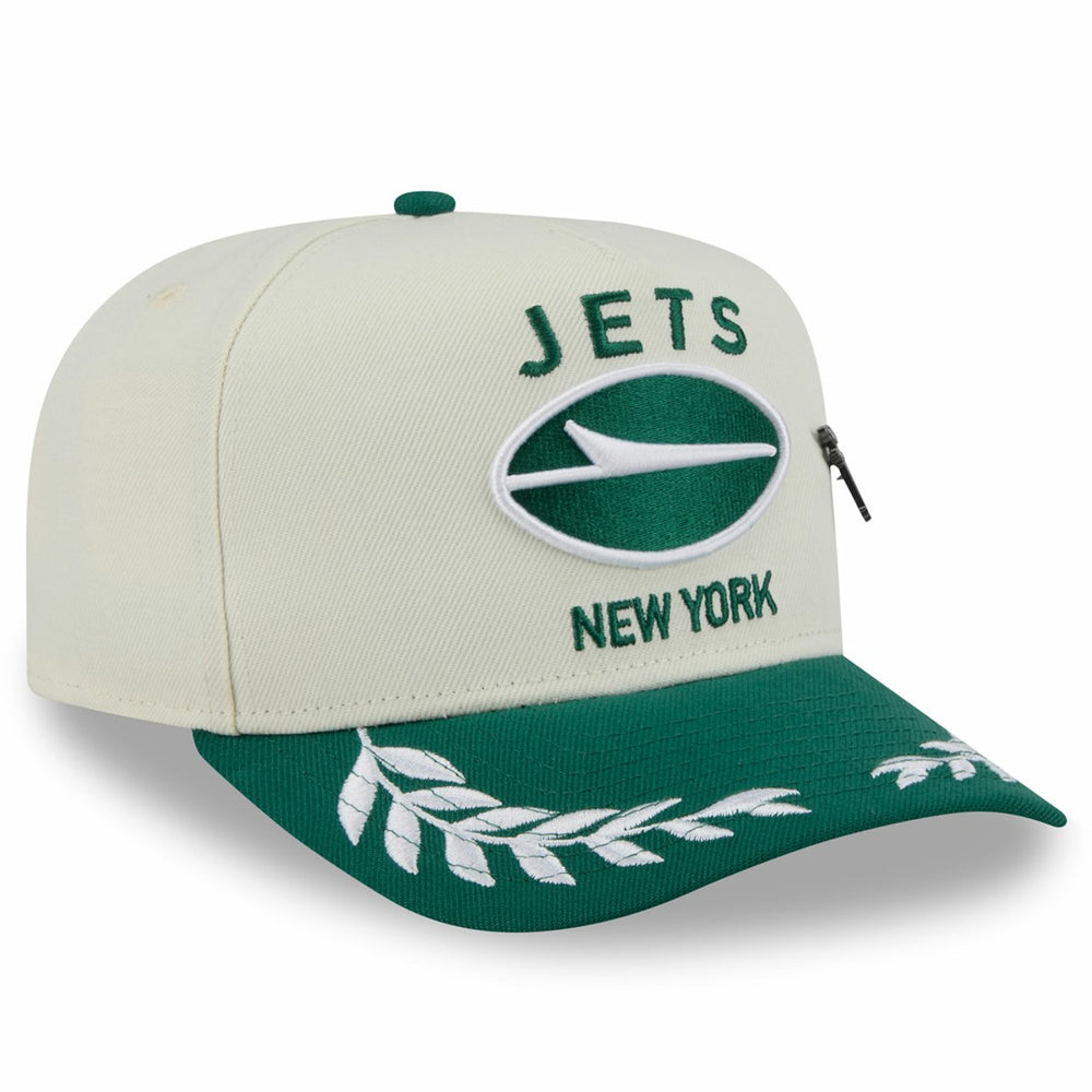 New York Jets New Era 2025 NFL Draft A-Frame 59FIFTY Fitted Hat Cream/Green | NFL
