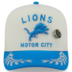 Detroit Lions New Era 2025 NFL Draft A-Frame 59FIFTY Fitted Hat Cream/Blue | NFL