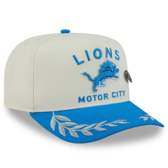 Detroit Lions New Era 2025 NFL Draft A-Frame 59FIFTY Fitted Hat Cream/Blue | NFL