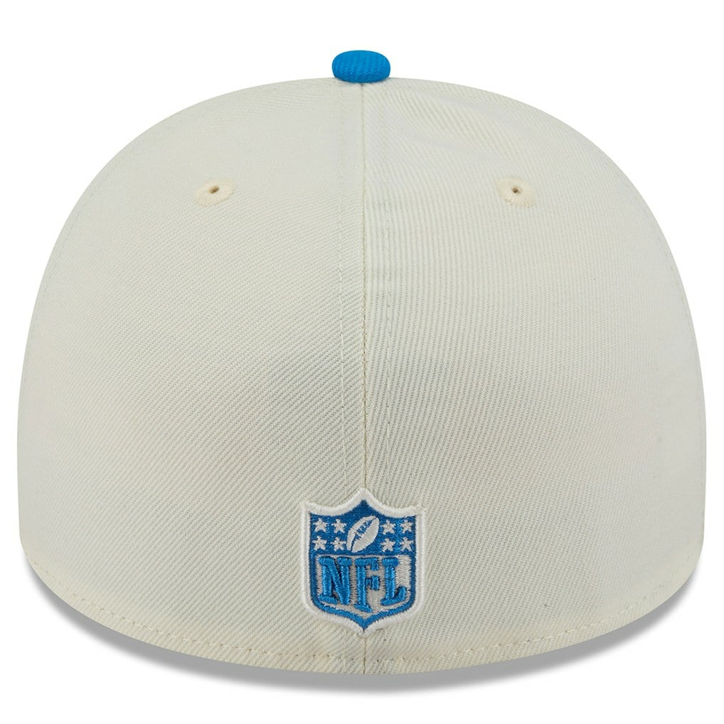Detroit Lions New Era 2025 NFL Draft A-Frame 59FIFTY Fitted Hat Cream/Blue | NFL