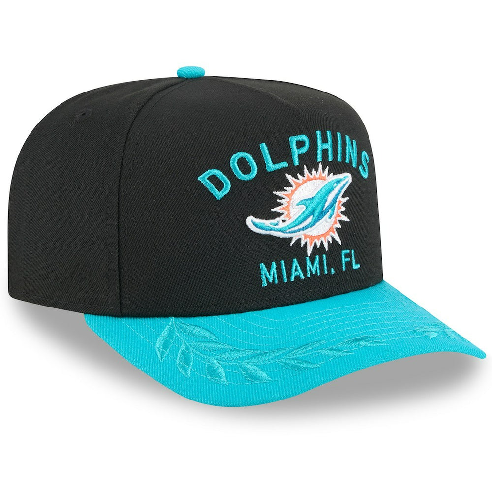 Miami Dolphins New Era 2025 NFL Draft A-Frame 9FIFTY Snapback Hat Black/Aqua | NFL