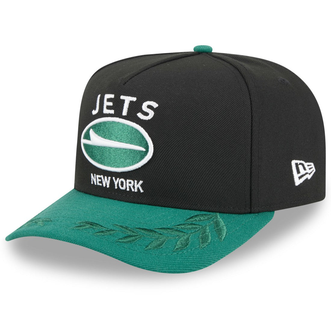 New York Jets New Era 2025 NFL Draft A-Frame 9FIFTY Snapback Hat Black/Green | NFL