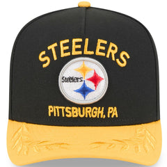 Pittsburgh Steelers New Era 2025 NFL Draft A-Frame 9FIFTY Snapback Hat Black/Gold | NFL