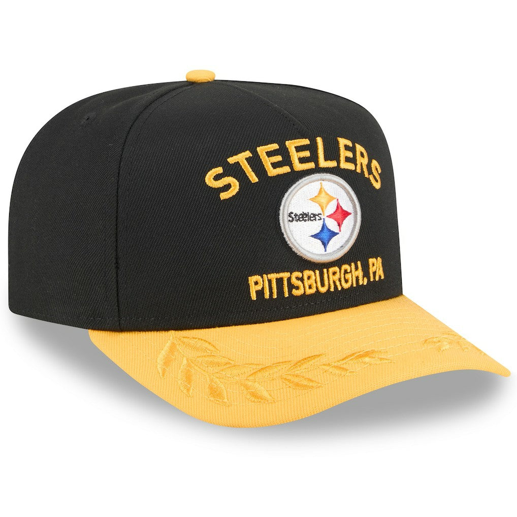 Pittsburgh Steelers New Era 2025 NFL Draft A-Frame 9FIFTY Snapback Hat Black/Gold | NFL