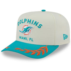 Miami Dolphins New Era 2025 NFL Draft A-Frame 9FIFTY Snapback Hat Cream/Aqua | NFL