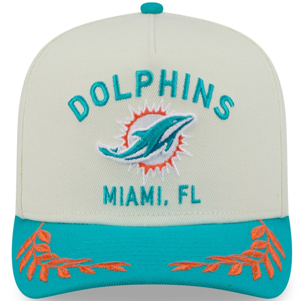 Miami Dolphins New Era 2025 NFL Draft A-Frame 9FIFTY Snapback Hat Cream/Aqua | NFL