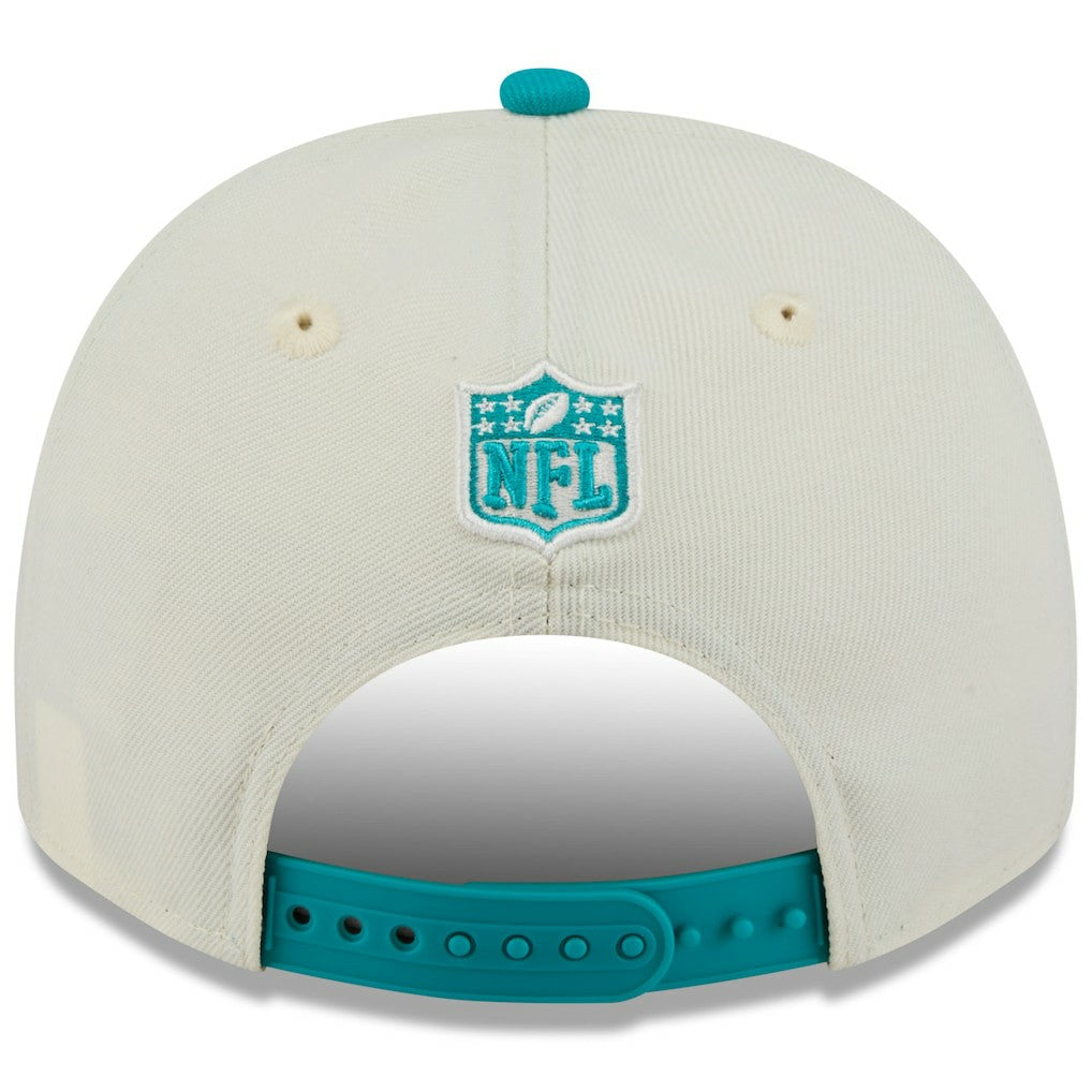 Miami Dolphins New Era 2025 NFL Draft A-Frame 9FIFTY Snapback Hat Cream/Aqua | NFL