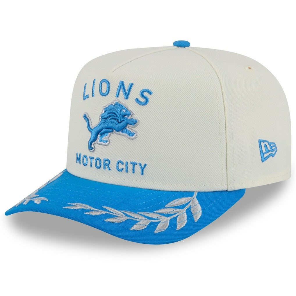 Detroit Lions New Era 2025 NFL Draft A-Frame 9FIFTY Snapback Hat Cream/Blue | NFL