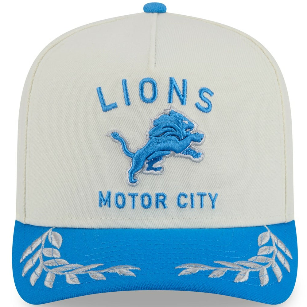 Detroit Lions New Era 2025 NFL Draft A-Frame 9FIFTY Snapback Hat Cream/Blue | NFL