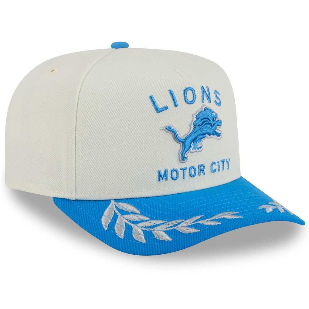 Detroit Lions New Era 2025 NFL Draft A-Frame 9FIFTY Snapback Hat Cream/Blue | NFL