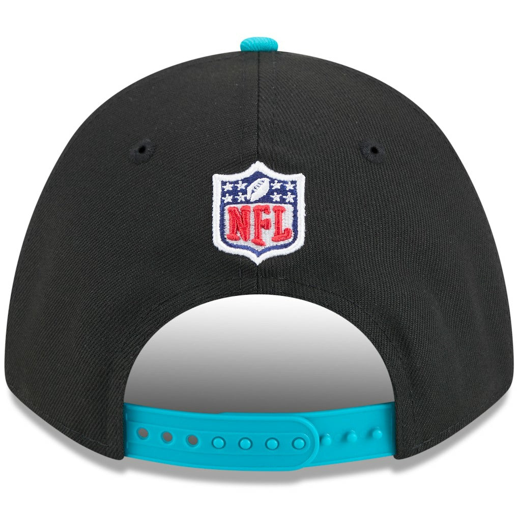 Miami Dolphins New Era 2025 NFL Draft 9FORTY A-Frame M-Crown Adjustable Hat Black/Aqua | NFL