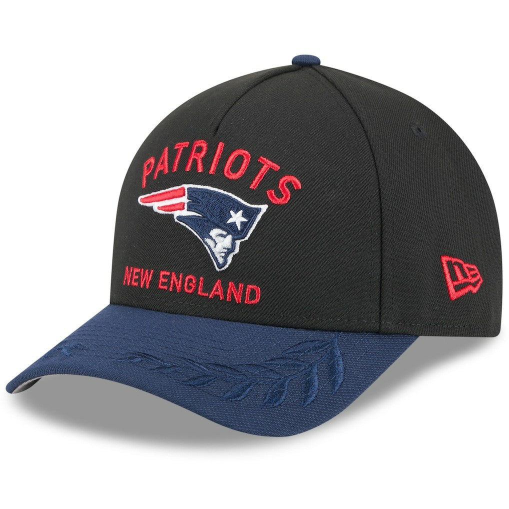 New England Patriots New Era 2025 NFL Draft 9FORTY A-Frame M-Crown Adjustable Hat Black/Navy | NFL