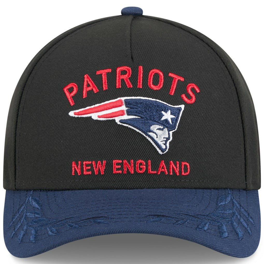 New England Patriots New Era 2025 NFL Draft 9FORTY A-Frame M-Crown Adjustable Hat Black/Navy | NFL