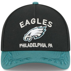 Philadelphia Eagles New Era 2025 NFL Draft 9FORTY A-Frame M-Crown Adjustable Hat Black/Midnight Green | NFL