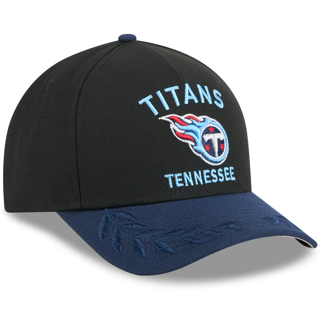 Tennessee Titans New Era 2025 NFL Draft 9FORTY A-Frame M-Crown Adjustable Hat Black/Navy | NFL