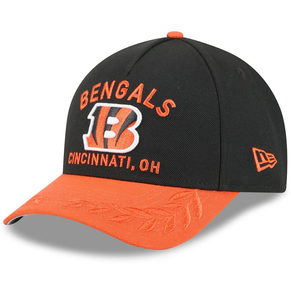 Cincinnati Bengals New Era 2025 NFL Draft 9FORTY A-Frame M-Crown Adjustable Hat Black/Orange | NFL