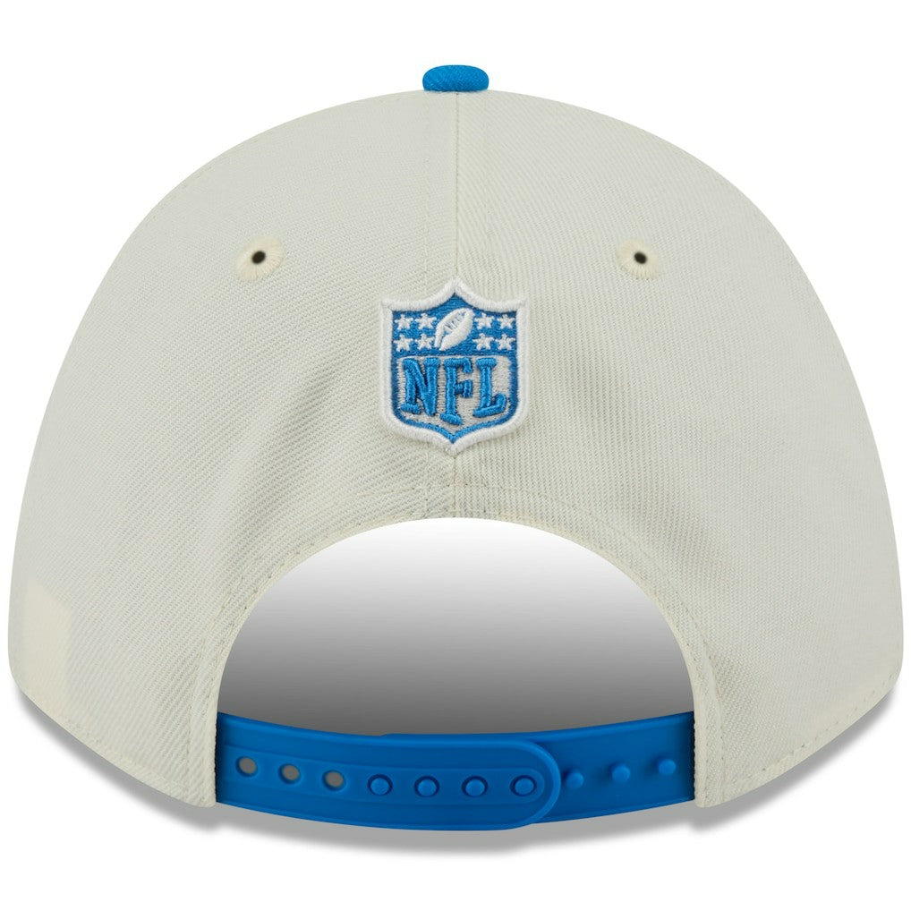 Detroit Lions New Era 2025 NFL Draft 9FORTY A-Frame M-Crown Adjustable Hat Cream/Blue | NFL