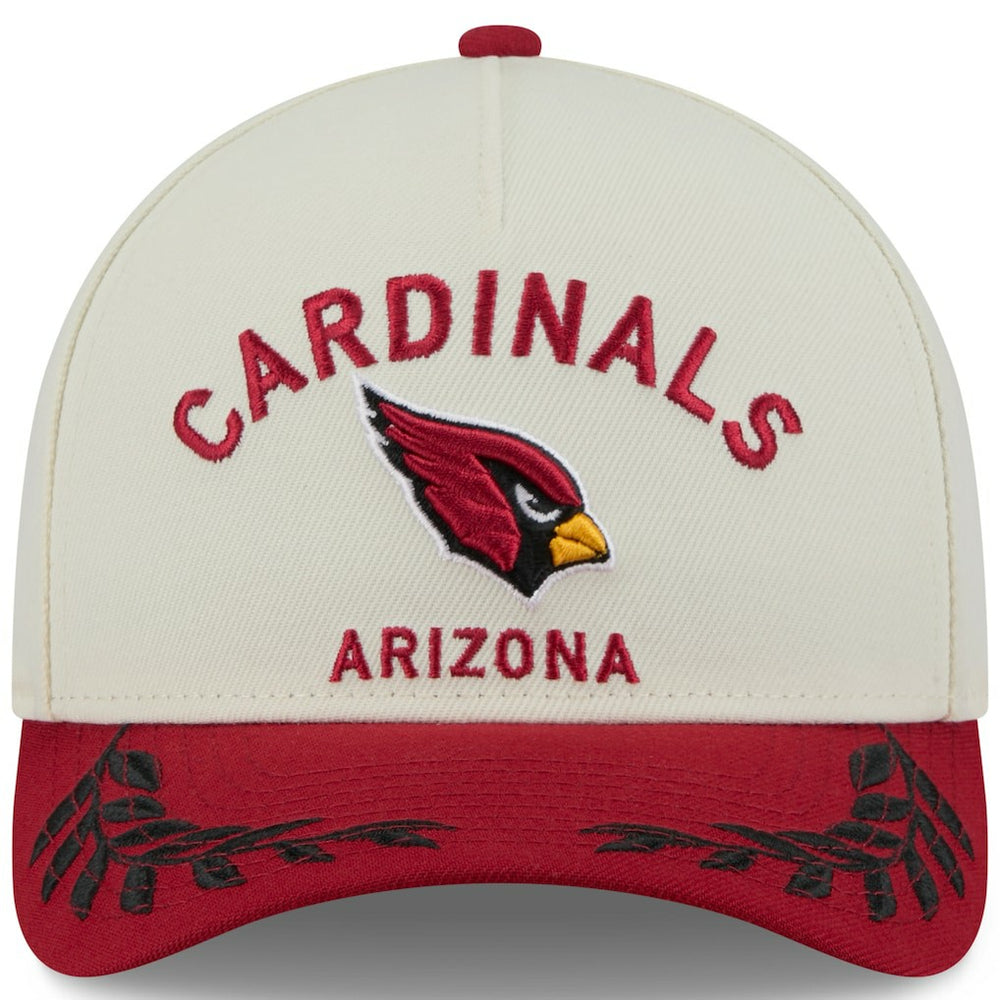 Arizona Cardinals New Era 2025 NFL Draft 9FORTY A-Frame M-Crown Adjustable Hat Cream/Cardinal | NFL