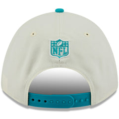 Miami Dolphins New Era 2025 NFL Draft 9FORTY A-Frame M-Crown Adjustable Hat Cream/Aqua | NFL