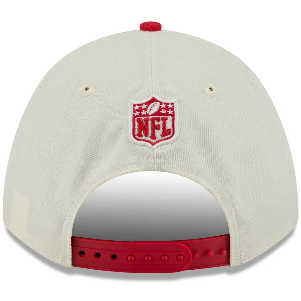 Kansas City Chiefs New Era 2025 NFL Draft 9FORTY A-Frame M-Crown Adjustable Hat Cream/Red | NFL