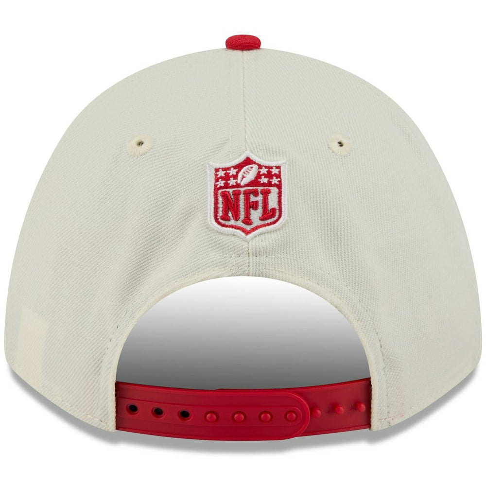 Kansas City Chiefs New Era 2025 NFL Draft 9FORTY A-Frame M-Crown Adjustable Hat Cream/Red | NFL