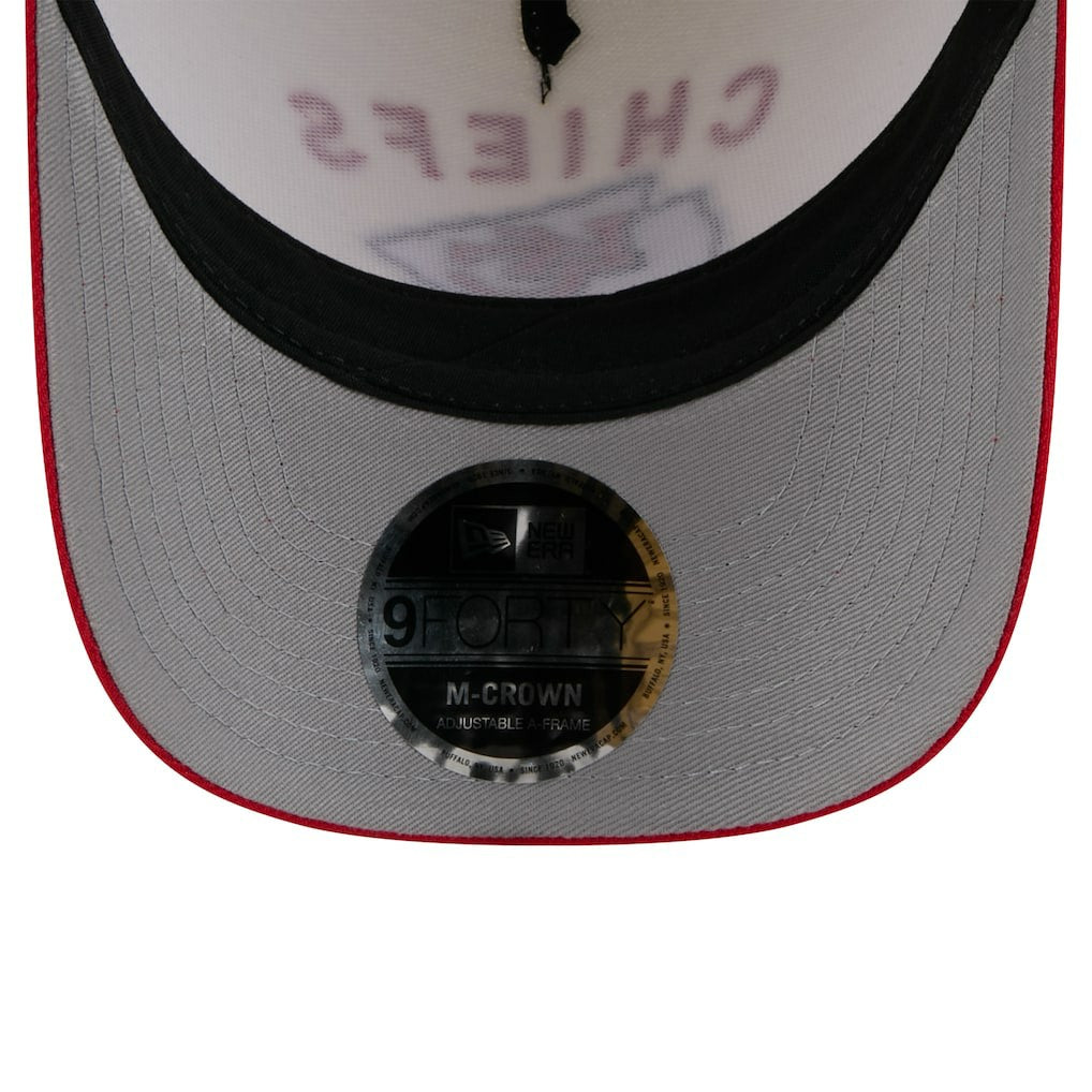 Kansas City Chiefs New Era 2025 NFL Draft 9FORTY A-Frame M-Crown Adjustable Hat Cream/Red | NFL