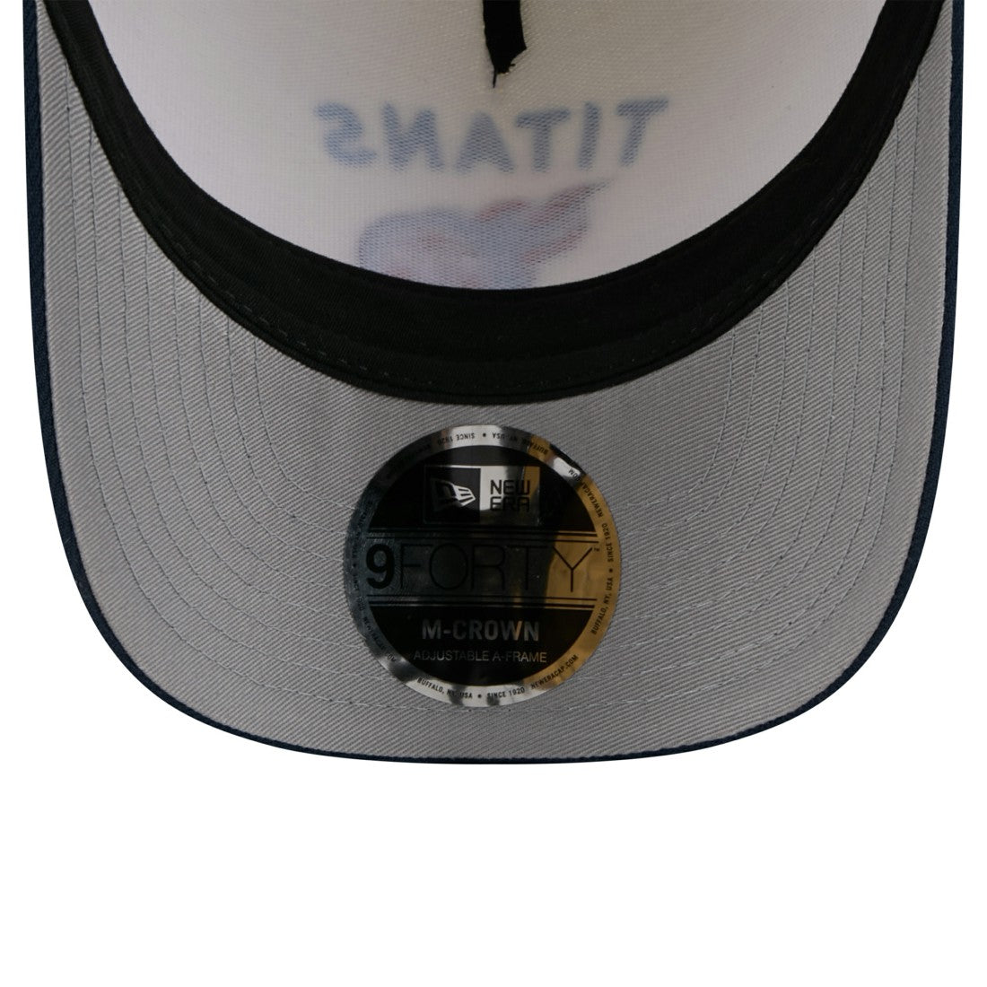 Tennessee Titans New Era 2025 NFL Draft 9FORTY A-Frame M-Crown Adjustable Hat Cream/Navy | NFL