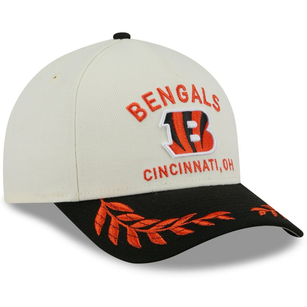 Cincinnati Bengals New Era 2025 NFL Draft 9FORTY A-Frame M-Crown Adjustable Hat Cream/Black | NFL