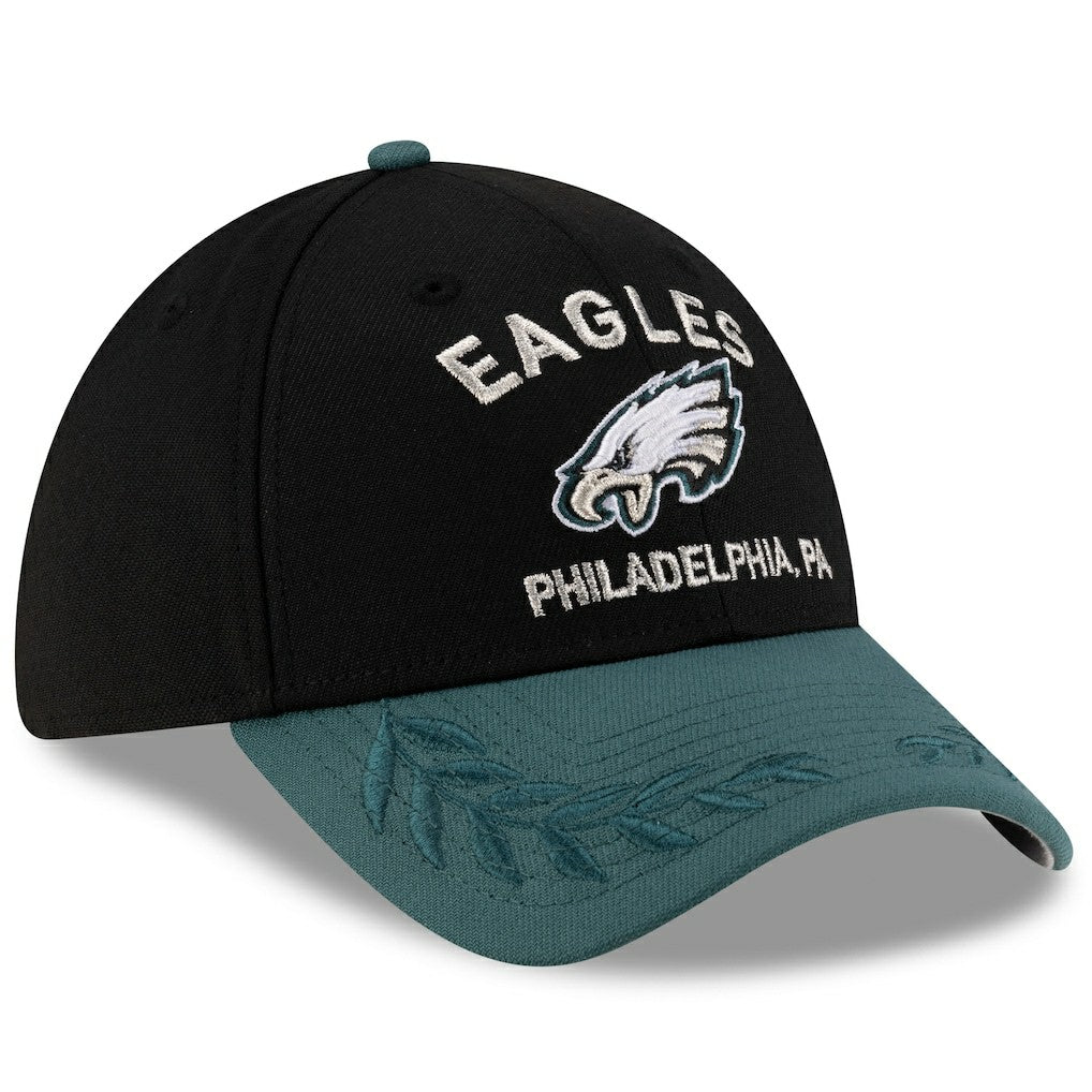 Philadelphia Eagles New Era 2025 NFL Draft 39THIRTY Flex Hat Black/Midnight Green | NFL