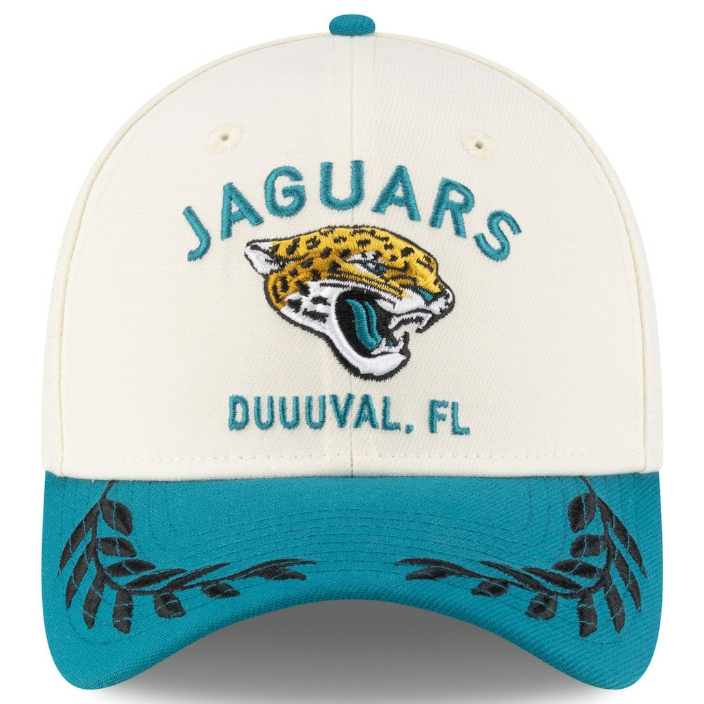 Jacksonville Jaguars New Era 2025 NFL Draft 39THIRTY Flex Hat Cream/Teal | NFL