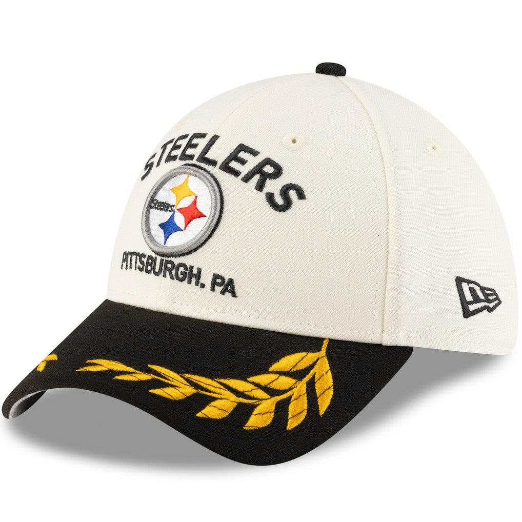 Pittsburgh Steelers New Era 2025 NFL Draft 39THIRTY Flex Hat Cream/Black | NFL