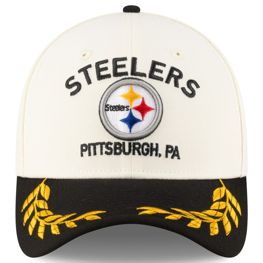 Pittsburgh Steelers New Era 2025 NFL Draft 39THIRTY Flex Hat Cream/Black | NFL