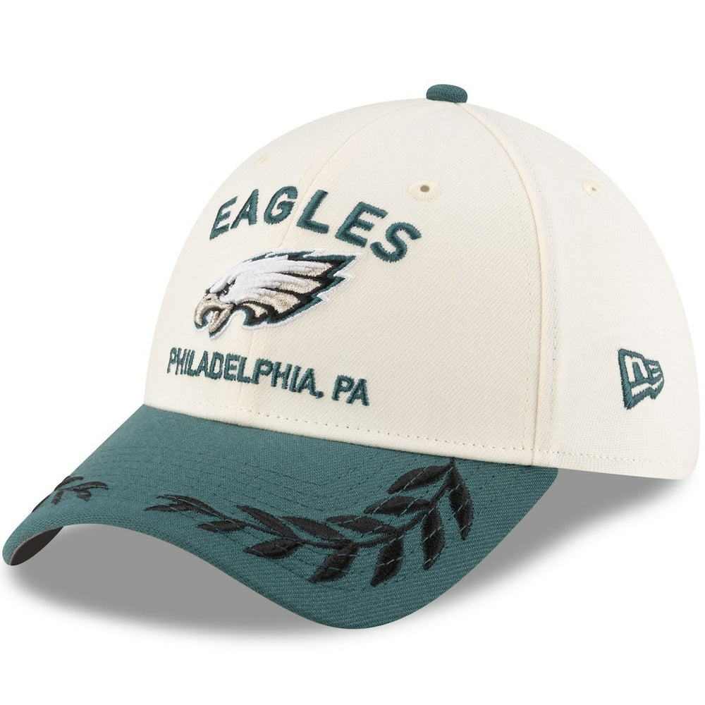 Philadelphia Eagles New Era 2025 NFL Draft 39THIRTY Flex Hat Cream/Midnight Green | NFL