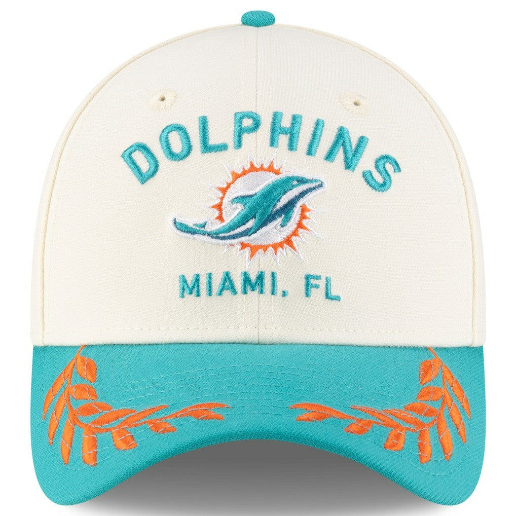 Miami Dolphins New Era 2025 NFL Draft 39THIRTY Flex Hat Cream/Aqua | NFL