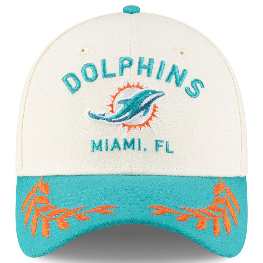 Miami Dolphins New Era 2025 NFL Draft 39THIRTY Flex Hat Cream/Aqua | NFL