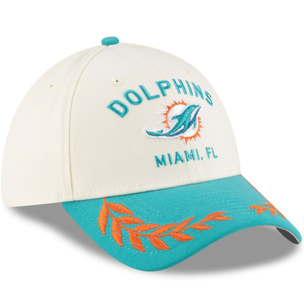 Miami Dolphins New Era 2025 NFL Draft 39THIRTY Flex Hat Cream/Aqua | NFL