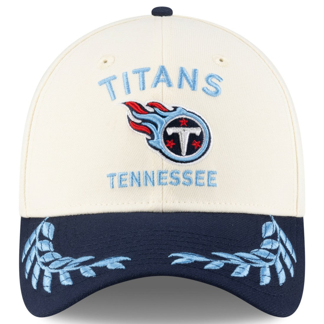Tennessee Titans New Era 2025 NFL Draft 39THIRTY Flex Hat Cream/Navy | NFL